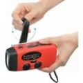 Aougo - Tragbares Solarradio, selbstbetriebenes AM/FM/NOAA-Radio mit Handkurbel, Wetterradio-Notfallgerät mit 3-LED-Taschenlampe und Handy-Ladegerät