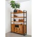 Sideboard GUTMANN FACTORY "Warehouse", beige (natur), B:140cm H:190cm T:44cm, Sideboards, Kommode mit Regal in Vintage Optik
