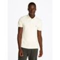 Poloshirt TOMMY HILFIGER "1985 SLIM POLO", Herren, Gr. M, weiß (ivory petal), Piquu00e9, Obermaterial: 96% Baumwolle, 4% Elasthan, Basic, slim fit, Shirts, aus leicht strukturiertem Piqué-Material