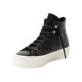 Sneaker CONVERSE "CHUCK TAYLOR ALL STAR LIFT PLATFORM WATER REPELLENT LEATHER", Gr. 36, schwarz, schwarz, egret, Leder, sportlich, Schuhe