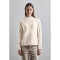 Strickpullover STREET ONE Gr. 34, weiß (cream melange) Damen Pullover Grobstrickpullover Grobstrick