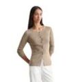 Cardigan MARC O'POLO "aus feiner Merinowolle" Gr. L, beige Damen Strickjacken