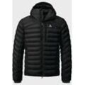 Outdoorjacke SCHÖFFEL "Down Jacket Silvretta M", Herren, Gr. 48, schwarz (9990, schwarz), Oberstoff : 100% Nylon Futter : 100% Nylon Füllung : 100% Daune, sportlich, regular fit, hoch geschlossener Ausschnitt, Jacken