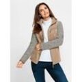 Fleecejacke INSPIRATIONEN, Damen, Gr. 46, beige (sand, meliert), 100% Polyester, Futter:60% Baumwolle, 40% Polyester, Ärmel:20% Wolle, 70% Polyacryl, 10% Polyamid, meliert, Langarm, Jacken