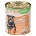 6 x 800 g Lecker.Pet® Gino's Saftige Fleischmahlzeit mit Huhn & Kartoffeln Hundefutter Nassfutter