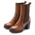 Stiefelette LASCANA Gr. 36, braun Damen Schuhe aus Leder im Chelsea-Look, Stiefel, Boots