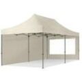 TOOLPORT 3x6m Stahl Faltpavillon, inkl. 2 Seitenteile, creme - (600071)