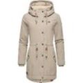 Winterjacke RAGWEAR "Canny Corduroy", Damen, Gr. XXXL (46), beige, Oberstoff: 100% Baumwolle, Futter: 100% Polyester, Wattierung: 100% Polyester, casual, figurumspielend Po-bedeckend, Jacken, stylischer Damen Cordmantel mit Kapuze