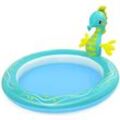 Planschbecken Seepferdchen 188x160x86cm mit Wassersprinkler 140L Pool - Bestway