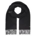 Schal CALVIN KLEIN "FRINGES TWO TONES SCARF 40X200" schwarz (ck schwarz, gray morn) Damen Modetücher mit gesticktem Logoschriftzug