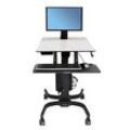 ergotron höhenverstellbarer PC-Tisch WorkFit-C Single LD 24-215-085 grau, schwarz für 1 Monitor, 1 Tastatur, 1 Maus, 1 PC