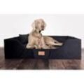 Tierlando ® COLUMBUS Orthopädisches Hundebett | Reisehundebett | Tragbar Faltbar schwarz 1 m, 25 cm, 80 cm