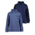 Langarmshirt BLUE SEVEN "Blue Seven Jungen Rollkragenpullover MULTIPACK - 2er Pack", Mädchen, Gr. 104, m01, jeansblau, ultramarin, 100% Baumwolle, ohne Ausschnitt, Langarm, Shirts