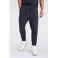 Jogginghose BOSS GREEN "Hadikonos" Gr. S, N-Gr, blau (dunkelblau402), Herren, Web, Obermaterial: 95% Baumwolle, 5% Elasthan, unifarben, Hosen, mit BOSS Logodruck