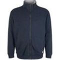 TOM TAILOR Herren Plus - Sweatjacke mit Stehkragen, blau, Gr. 4XL