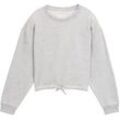 TOM TAILOR Mädchen Cropped Sweatshirt mit Bio-Baumwolle, grau, Uni, Gr. 152