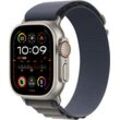 Smartwatch APPLE "Watch Ultra 2 Titanium", grau (blau), Smartwatches, 49mm, Cellular, S, Alpine Loop, Trail Loop