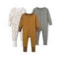 3 Pyjamas - Braun/Gestreift - Baby - Gr.: 86/92