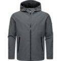 Softshelljacke RAGWEAR "Shellwie Warm" Gr. M (50), grau (dunkelgrau) Herren Jacken wasserdichte Übergangsjacke mit großer Kapuze