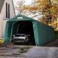 TOOLPORT 3,3x9,6m Zeltgarage, PVC-Plane, dunkelgrün, mit Statik (Erduntergrund) - (58314)