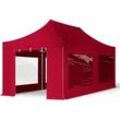 TOOLPORT 3x6m Aluminium Faltpavillon, inkl. 4 Seitenteile, rot - (600224)