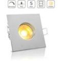 Einbauspot IP65 eckig - Farbe: Chrom - LED Leuchtmittel: GU10 5W warmweiß dimmb...