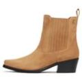 Cowboy Stiefelette TOMMY HILFIGER "TH SUEDE COWBOY BOOT" Gr. 39, gelb (beige) Damen Schuhe Schlupfboots Cowboy-Stiefelette Chelseaboots Blockabsatz, Westernstiefelette, Stiefelette, Boots in spitzer Form