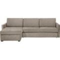 Schlafsofa PLACES OF STYLE "GOLDPOINT Ecksofa 264 cm, Liegefläche (140/200cm), L-Form", braun (hellbraun), B:264cm H:85cm T:157cm, Stuktur weich (100% Polyester), Luxus-Microfaser (100% Polyester), Sofas, Bettfunktion, Bonell-Federkernmatratze und Dauerschläfer-Funktion