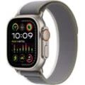 Smartwatch APPLE "Watch Ultra 2 Titanium", grau (grau, grün), Smartwatches, 49mm, Cellular, M/L, Trail Loop, Trail Loop