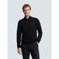 Troyer NO EXCESS, Herren, Gr. L, schwarz, Strick, Obermaterial: 34% Baumwolle, 34% Viskose, 32% Polyester, unifarben, casual, regular fit hüftlang, Pullover, mit halbem Reißverschluss