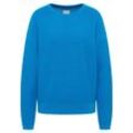 Sweater MUSTANG "Strickpullover überschn. Ärmel" Gr. L, blau Damen Sweatshirts