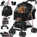 LOVPET® Hundewagen 2in1 Hundebuggy Hundebox Transporttasche Faltbar klappbar bis 20 kg Haustiere Buggy mit Netzfenstern & Regenschutzabdeckung Jogger Katzenbuggy für kleine Hunde Katzen