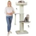 Premium Kratzbaum Grosse Katzen Stabil 'Freddy' – 150 cm Großer Katzenbaum Creme