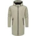 Softshellparka RAGWEAR "Shellwie Long" Gr. L (52), grün (helloliv) Herren Jacken Wasserdichter Softshellmantel mit Kapuze