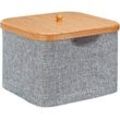 relaxdays Aufbewahrungsbox grau/braun 33,0 x 33,0 x 25,0 cm