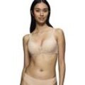 Schalen-BH TRIUMPH "Body Make-Up Illusion Lace WP" Gr. 70, Cup D, nude beige, Damen, Obermaterial: 51% Polyamid, 35% Polyester, 14% Elasthan, unifarben, leicht glänzend, BHs, Stretch-Spitze