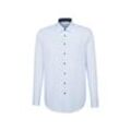 Businesshemd SEIDENSTICKER "Regular", Herren, Gr. S (38), verlängerte Ärmellängen, blau (hellblau), 100% Baumwolle, unifarben, regular fit, Extra verlängerter Arm 2-Knopf-Manschette, Hemden, Regular Extra langer Arm Kentkragen Uni