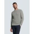 Rundhalspullover NO EXCESS "No Excess Zweifarbiger Rundhals-Pullover", Herren, Gr. L, grau, 80% Viskose, 20% Nylon, Pullover