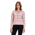 Strickpullover BETTY BARCLAY "Betty Barclay Strickpullover langarm", Damen, Gr. 36, rosa (patch rosé, schwarz), Strick, Obermaterial: 50% Viskose, 27% Polyamid, 23% Polyester., klassisch, gerade normal, U-Boot-Ausschnitt, Langarm, Pullover, Saumschlitz