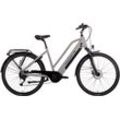 E-Bike SAXONETTE "Deluxe Sport Lady" Gr. 50, silber (silberfarben matt), E-Bikes, 50cm, 28 Zoll (71,12cm), Pedelec, Elektrofahrrad für Damen u. Herren