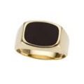 Siegelring FIRETTI "Schmuck Geschenk Gold 585 Herrenring Goldring" Gr. 20, schwarz (gelbgoldfarben, schwarz, schwarz), Fingerringe, Herren, 20, Gelbgold 585, 5mm, Gelbgold 585 mit Onyx