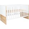 Babybett ARTHUR BERNDT "Kinderbett »Maxim« 70 x 140 cm" Babybetten Gr. Lattenrost, Liegefläche B/L: 70cm x 140cm, kein Härtegrad, ohne Matratze, kreideweiß, artisan, oak, nachbildung Baby