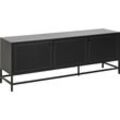 Sideboard ACTONA GROUP "New York", schwarz, B:160cm H:60cm, Metall, Sideboards, Metall Sideboard in cooler New Yorker Style, H60cm B160cm, Mesh-Türen