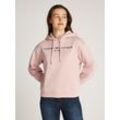 Kapuzensweatshirt TOMMY HILFIGER "MDRN REG CORP LOGO HOODIE", Damen, Gr. L (40), pink (foggy pink), Sweatware, Obermaterial: 63% Baumwolle, 37% Polyester, unifarben, casual, regular fit hüftlang, Langarm Bündchen, Sweatshirts, mit gesticktem Logo-Schriftzug