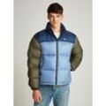 Steppjacke TOMMY JEANS "TJM ALASKA PCKBLE HD PUFFER EXT", Herren, Gr. XL, schwarz night navy, multi, Web, Obermaterial: 100% Polyamid, colorblocking, casual, bequem hüftlang, Langarm Bündchen mit Klettverschluss, Jacken, mit Logostickerei