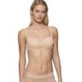 Balconnet-BH TRIUMPH "Body Make-Up Illusion Lace Balconette" Gr. 75, Cup E, nude beige, Damen, Obermaterial: 51% Polyamid, 37% Polyester, 12% Elasthan, unifarben, leicht glänzend, BHs, Stretch-Spitze