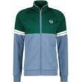 Trainingsjacke SERGIO TACCHINI "ORION TRACK TOP_ Herren", Herren, Gr. L, rainforest coronet blau, gardenia, 60% POLYESTER, 40% BAUMWOLLE, Langarm, Jacken, Trainingsjacke Herren, leichte Jacke, Retro, Sportjacke, Outdoor, Sale