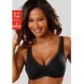 Minimizer-BH PETITE FLEUR, Damen, Gr. 100, Cup F, schwarz (schwarz, weiß), Jersey, Obermaterial: 95% Baumwolle, 5% Elasthan, Basic, BHs, aus Baumwolle mit nahtlosen Cups, Basic Dessous