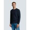 Rundhalspullover NO EXCESS "No Excess Zweifarbiger Rundhals-Pullover", Herren, Gr. L, blau, 80% Viskose, 20% Nylon, Pullover