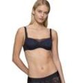 Balconnet-BH TRIUMPH "Body Make-Up Illusion Lace Balconette" Gr. 70, Cup B, schwarz, Damen, Obermaterial: 51% Polyamid, 37% Polyester, 12% Elasthan, unifarben, leicht glänzend, BHs, Stretch-Spitze